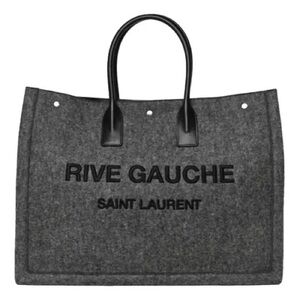 Saint Laurent Rive Gauche Wool Tote Gray